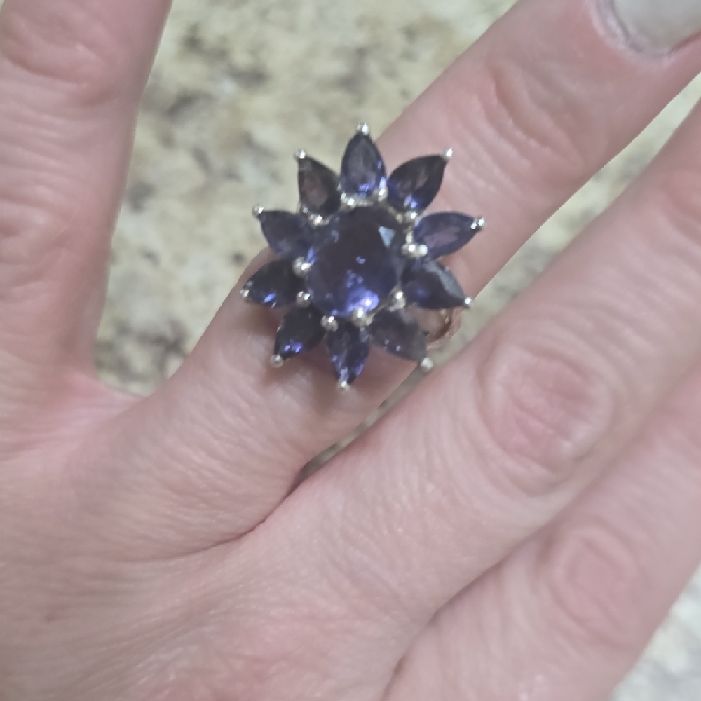 Stunning Silver and Blue Gemstone Ring‎ - Picture 10 of 13